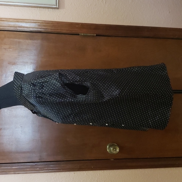 Celine black polka dot blouse w/crystal buttons 3x - Picture 4 of 9